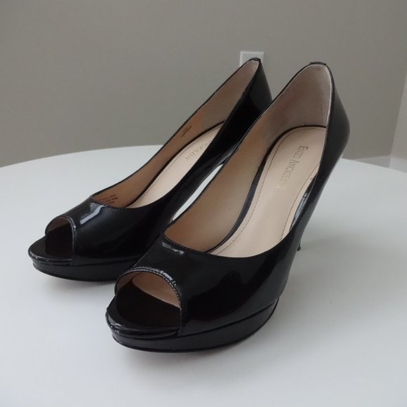 Enzo Angiolini Eademario Peep Toe Platform Heels (Black) - Picture 5 of 10